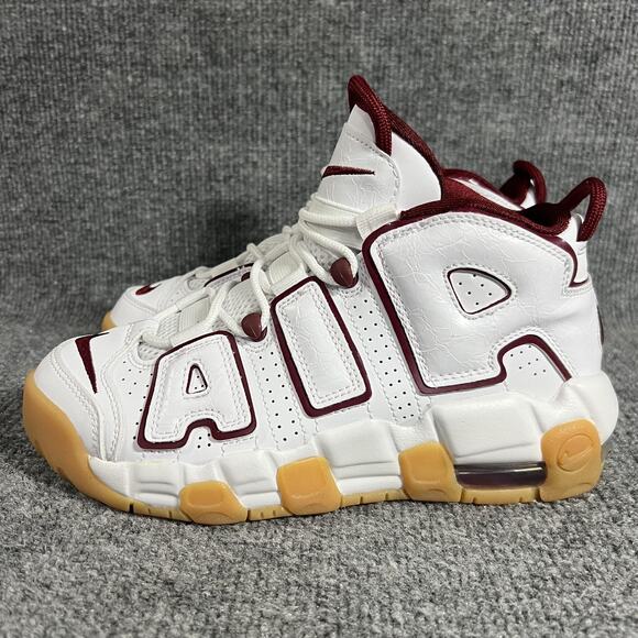 Nike Air More Uptempo GS Shoes Size 5Y White Team Red Gum FJ2846-100 - Picture 3 of 9